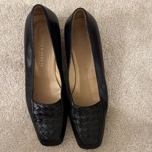 Bottega Veneta Black Woven Leather Heels